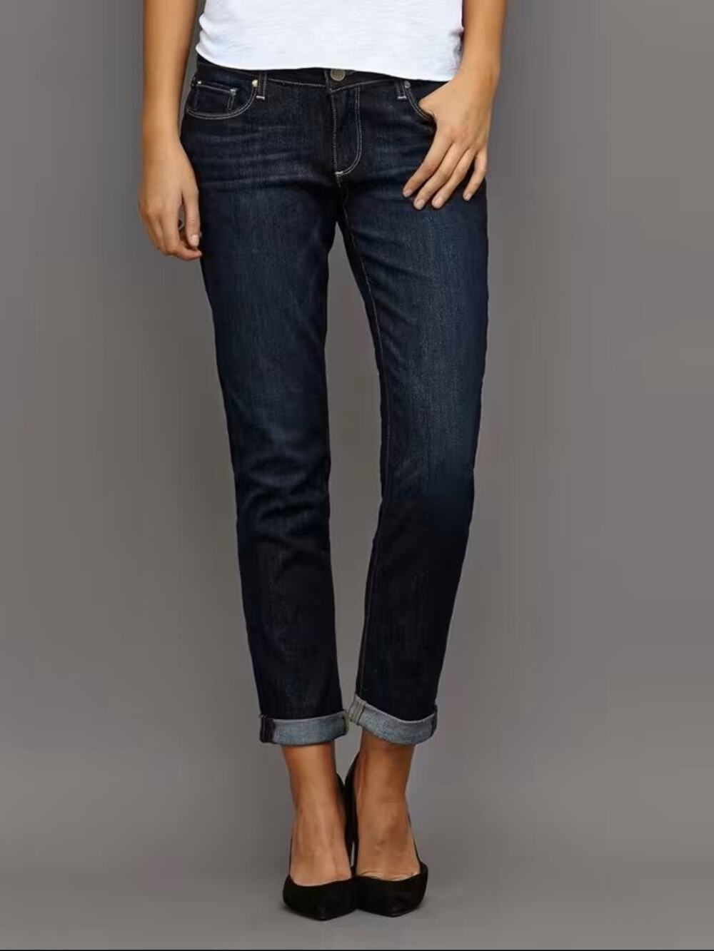 Paige Jimmy Jimmy Skinny Jeans Rebel Without a Cause Dark Wash Pockets Zip EUC